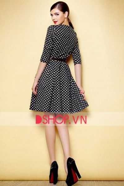 Đầm chấm bi vuông/ mã 03162