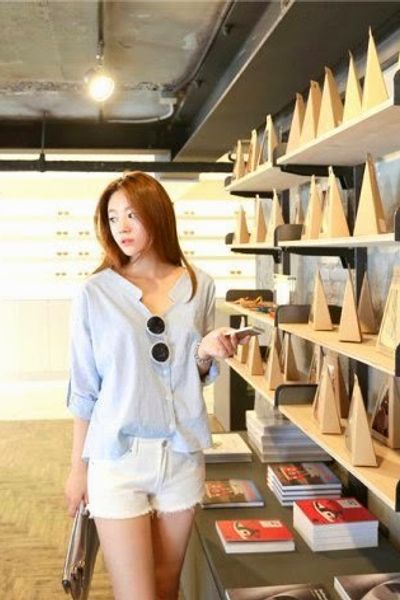 Sơ mi sọc kẻ cột dây lưng - 0626