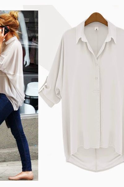 Áo somi big size tay lật - 0838