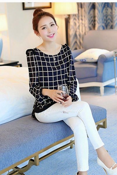 Áo kiểu caro ô vuông - mc115 hàng sắp về ms1265