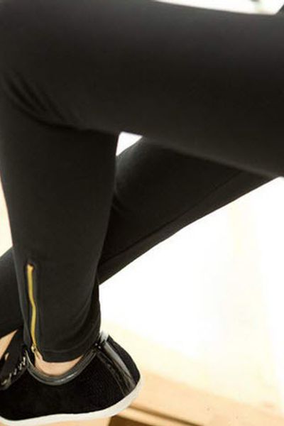 Legging thun khóa kéo