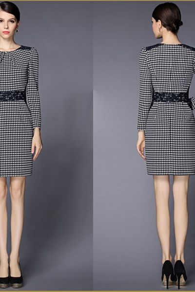 Đầm thu đông chim én có size xxl - d4228