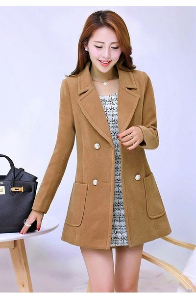 Áo khoác dạ phối túi -ak0232