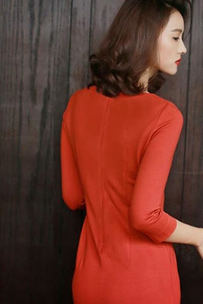 Đầm ôm phối dây kéo cách điệu - 1412