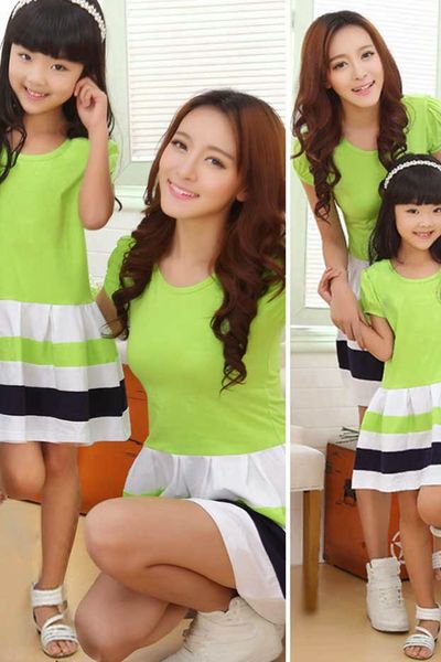 Đầm đôi phối màu mẹ và bé - 1394