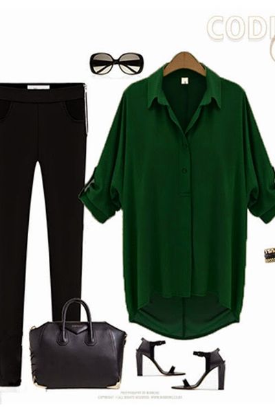 Áo somi big size tay lật - 0838