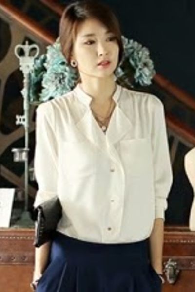 Áo somi cổ trụ phong cách ms0905