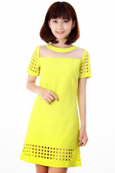 Đầm suông cắt lazer cách điệu - 0892