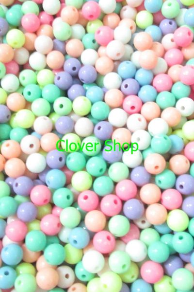 Hạt đủ màu sắc tone màu pastel làm vòng tay kích thước 8mm