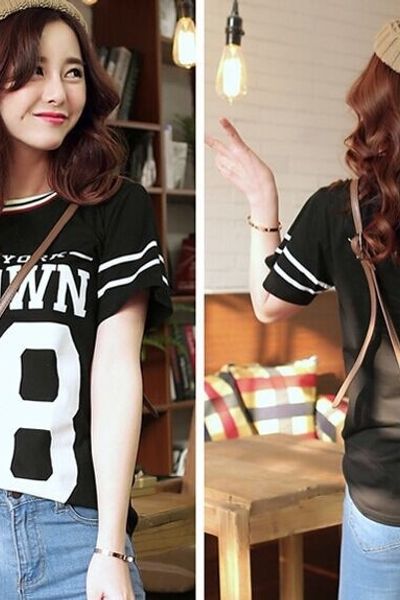 Áo thun cặp bo cổ sọc sml