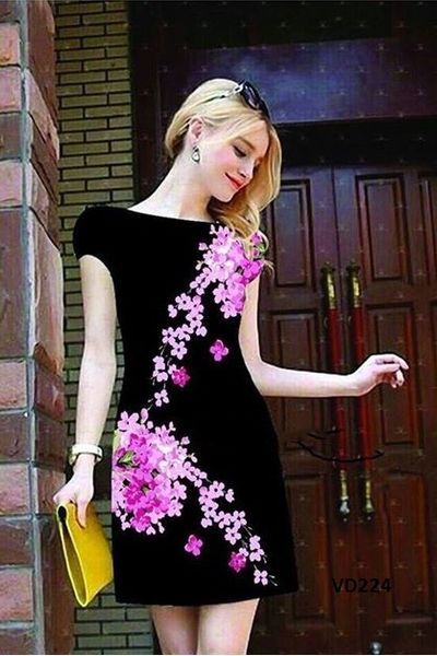 Đầm 3d - hoa lan tím thời trang đủ size - d4180