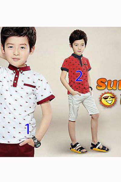 A19864 - 20/12 bộ bé trai cổ trụ áo thun quần kaki size đạiri 6size 9-14