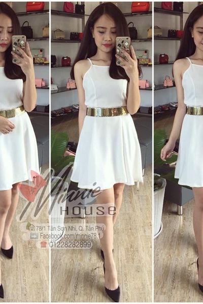 Đầm yếm voan xòe