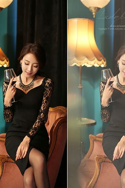 Đầm body phối ren mã 1161