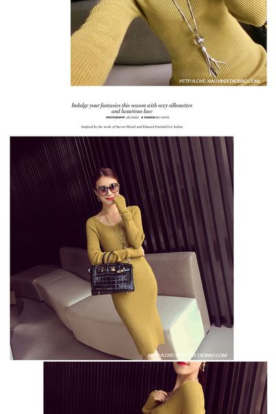 Đầm len chân váy xẻ tà - gs180 - dl2478