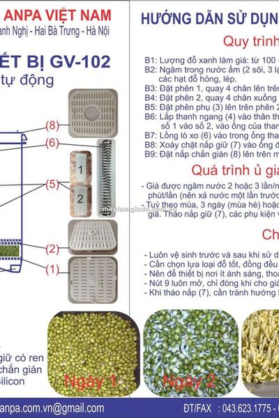 Thiết bị làm giá đỗ rau mầm sạch đa năng phiên bản 2015 - giá sỉ giá tốt