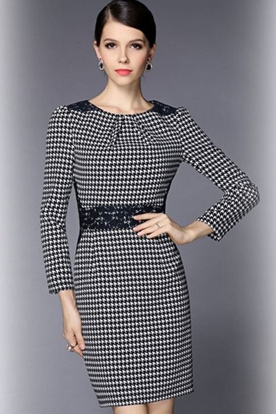 Đầm thu đông chim én có size xxl - d4228