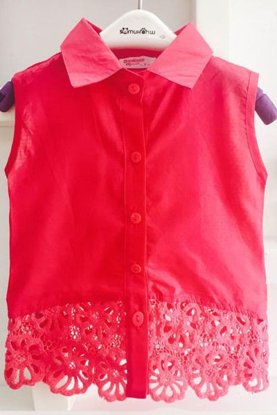 A17858 - áo somi bé gái phối ren lai vải solaypoit hột oshkoshri 8size 1-8