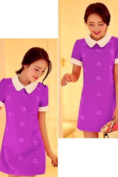 Đầm suông diamond kết hoa - 0657