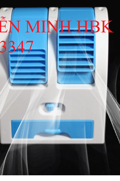 Quạt đá mini 2 đầu có cổng usb pin