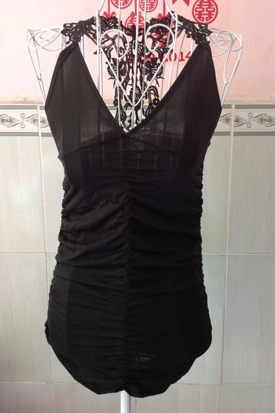 Mstt 016 -đầm thun ôm body phối ren lưng gợi cảm
