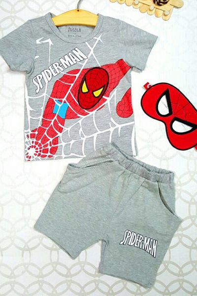 A17493 - bộ bé trai spiderman kèm mặt nạ sugoldri 8size 1-8