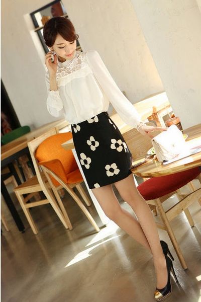 Áo mi phối ren hoa - 0129