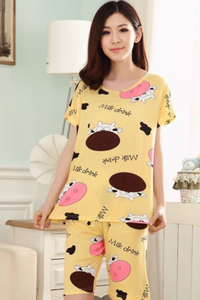 Đồ bộ bò sữa màu vàng - hồng -xanh