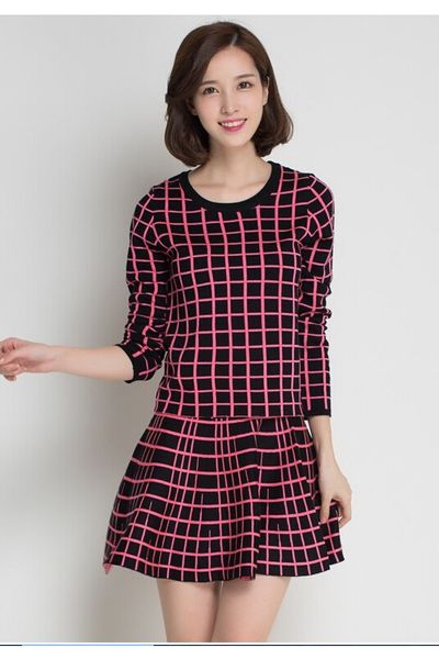 Set áo len chân váy xòe - gs260b - dl2502