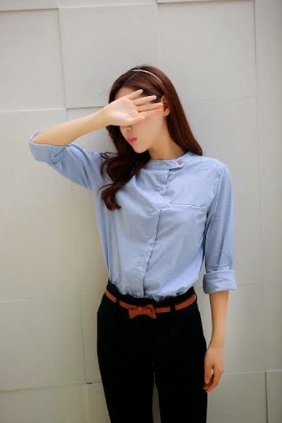 Áo sơmi cổ trụ cách điệu - 0828
