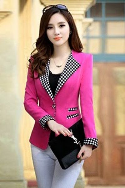 Áo vest công sở phối caro - ak0115