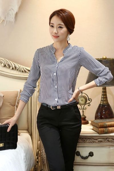 Áo sơ mi dài tay cổ trụ av0957