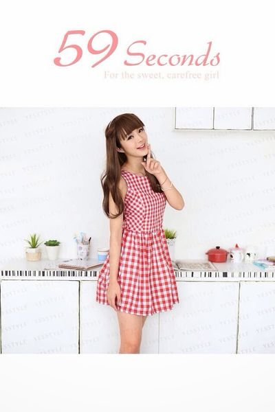 Đầm xòe caro teen girl - 1123