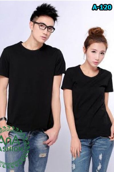 A-120 áo thun trơn cổ tròn xanh ana fashion