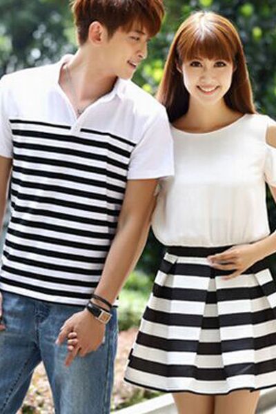 Đầm cutout chân váy sọc - 1436