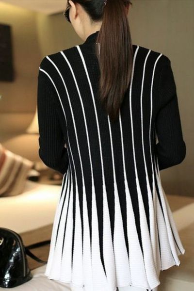 Áo khoác len dáng dài sọc đứng - gs190 - al0972