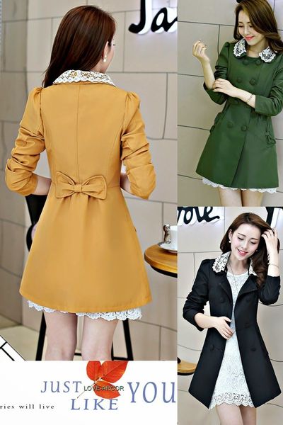 Áo khoác kaki cổ ren 2 lớp