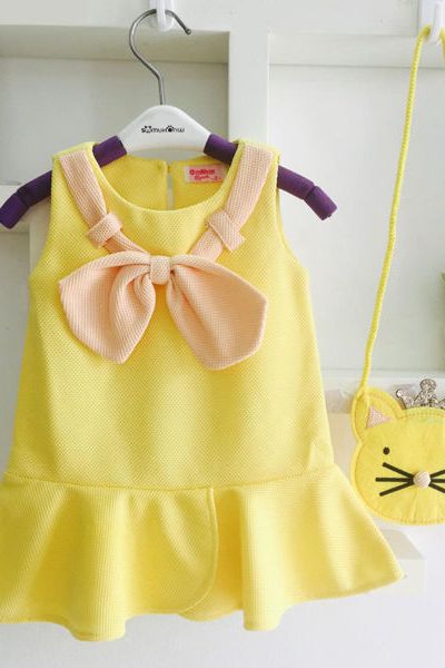 A17623 - đầm thun nơ to kèm túi oshkoshri 8size 1-8