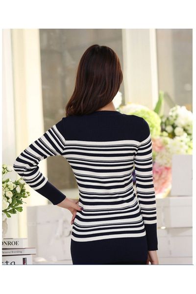 Áo len sọc ngang tay phối nút - gs175 - al1011