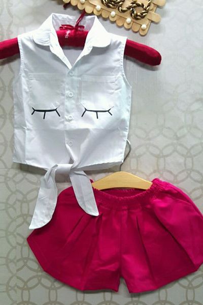 A17409 - bộ áo cột dây đôi mắt áo sicotton quần váy vải kaki co giãn xếp ly xẻ túi 2 bênri 8size 1-8
