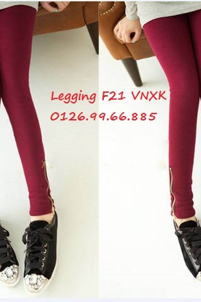 Legging thun khóa kéo