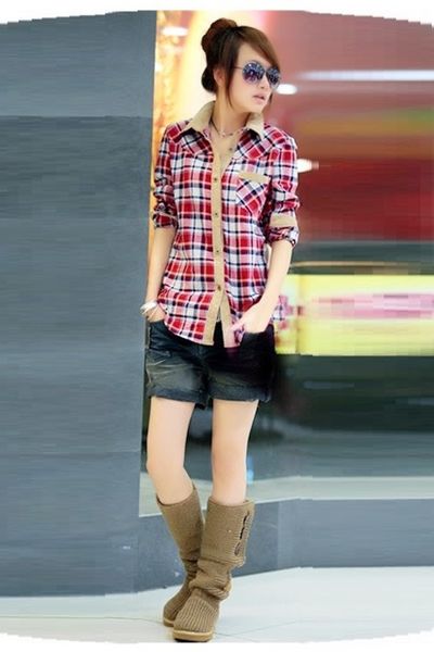 Áo somi caro viền màu - mc099 ms1276
