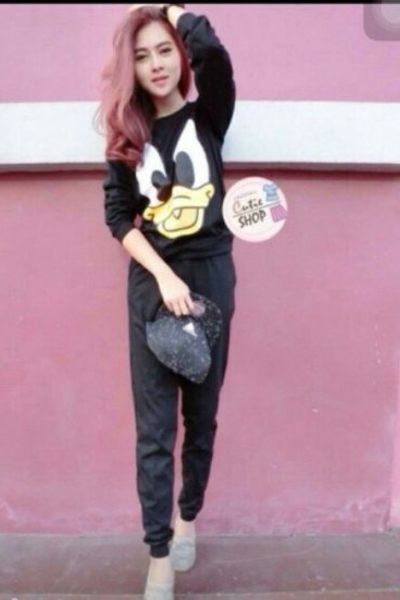 Bộ cotton tay dài hình vịt donal