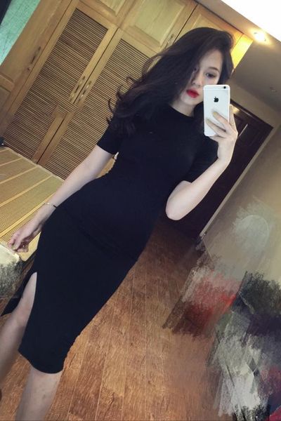 Đầm công sở cổ lọ xẻ tà mhld75-l150