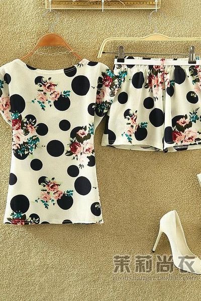 Set áo quần shot chấm bi - hv133