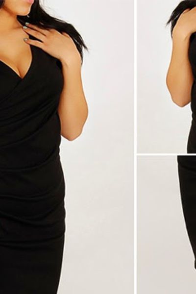 Đầm công sở cổ tim cách điệu ms1183
