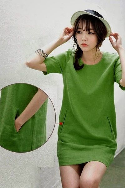 Đầm suông linen greena - 0786