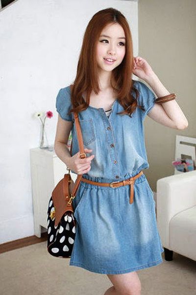 Đầm denim fashion dịu dàng - 0667
