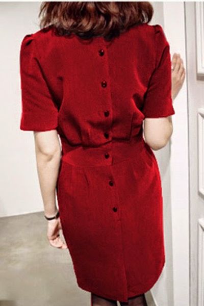 Đầm công sở đính nút sau - mc145 ms1286