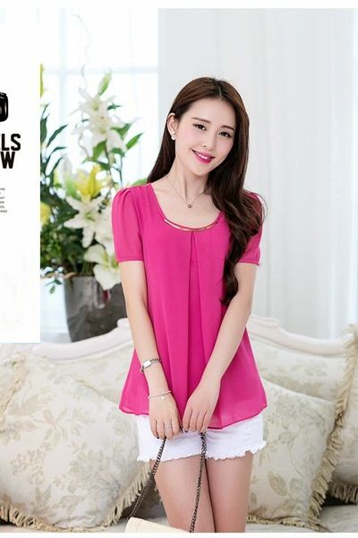 Áo voan viền nẹp cổ metal - 0643